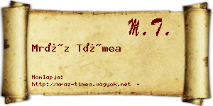 Mráz Tímea névjegykártya